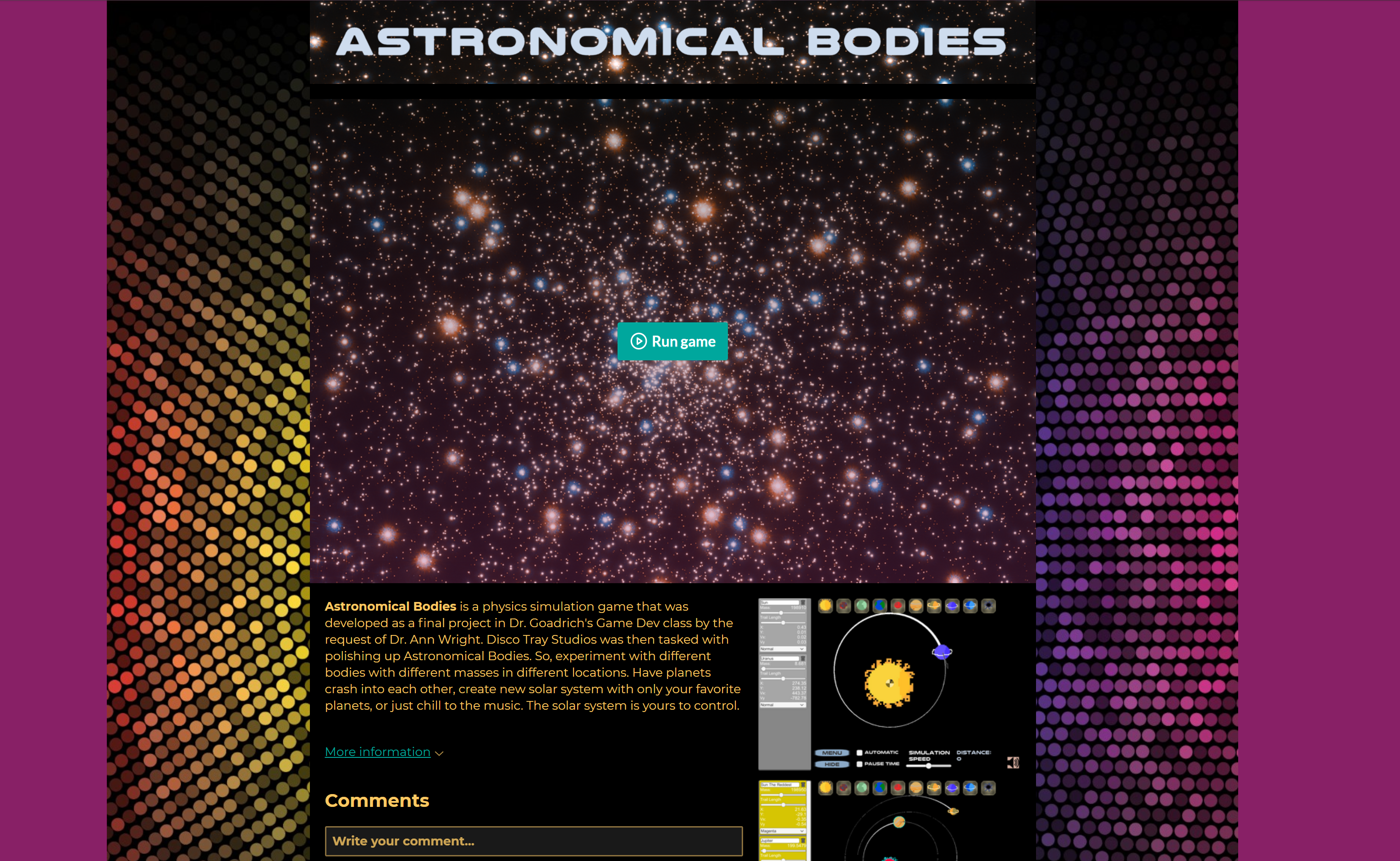 Astronomical Bodies itch.io Page